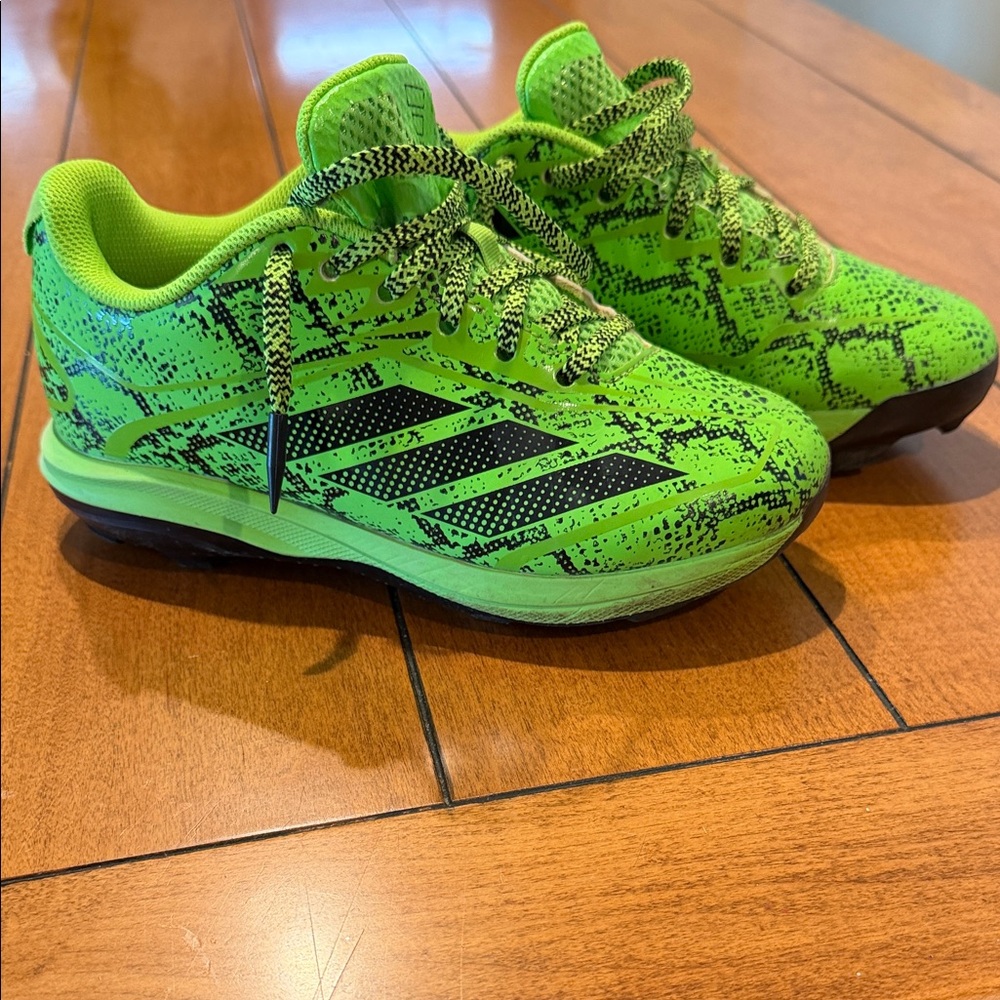 adidas Kids Neon Green and Black Baseball Cleats